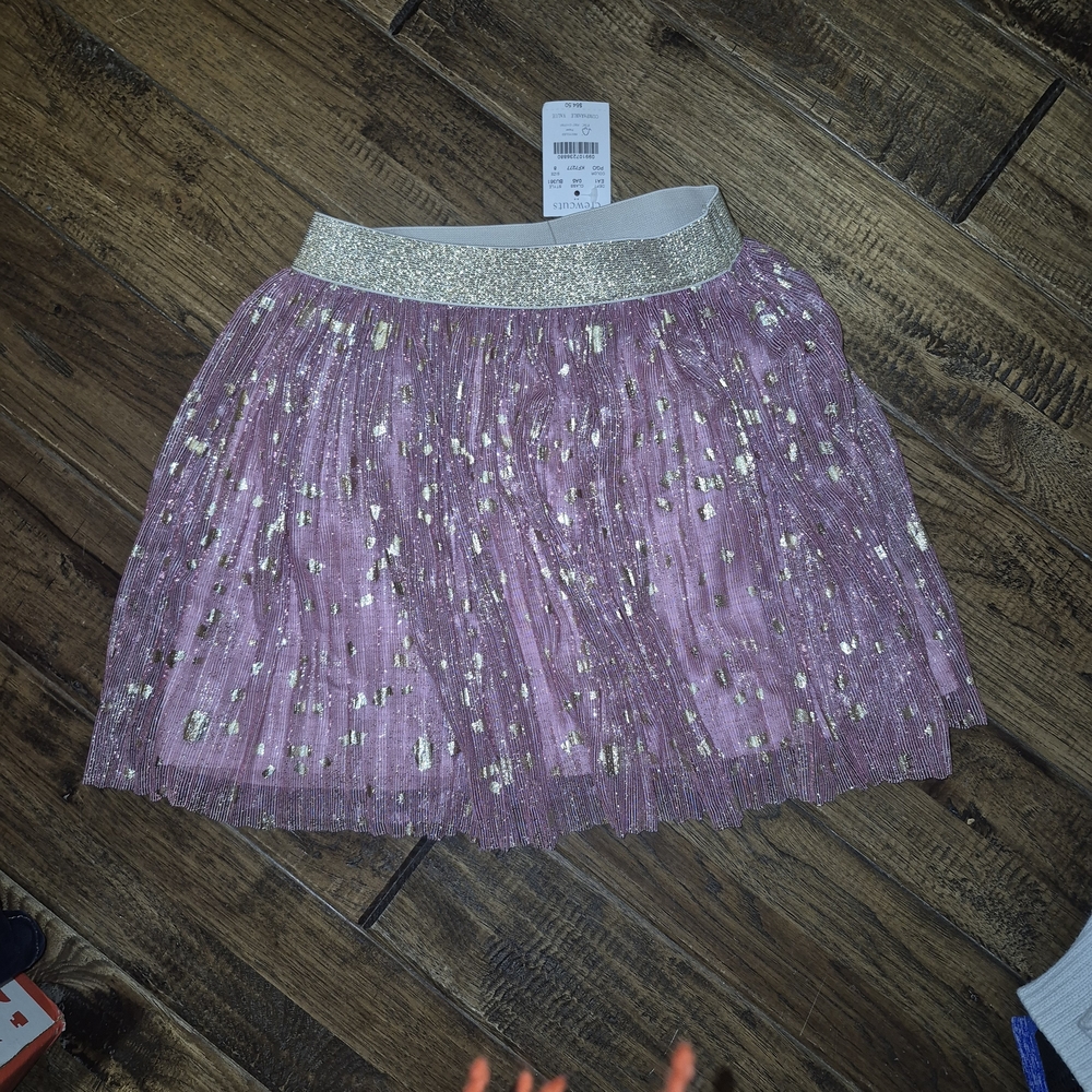 J. Crew Sparkly Purple and Gold Kids Skirt